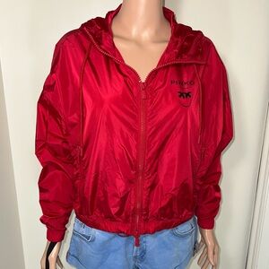 NWT Pinko Tango Red Guastalla Tela Tecnica Wind Breaker Zip Up Jacket